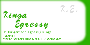 kinga egressy business card